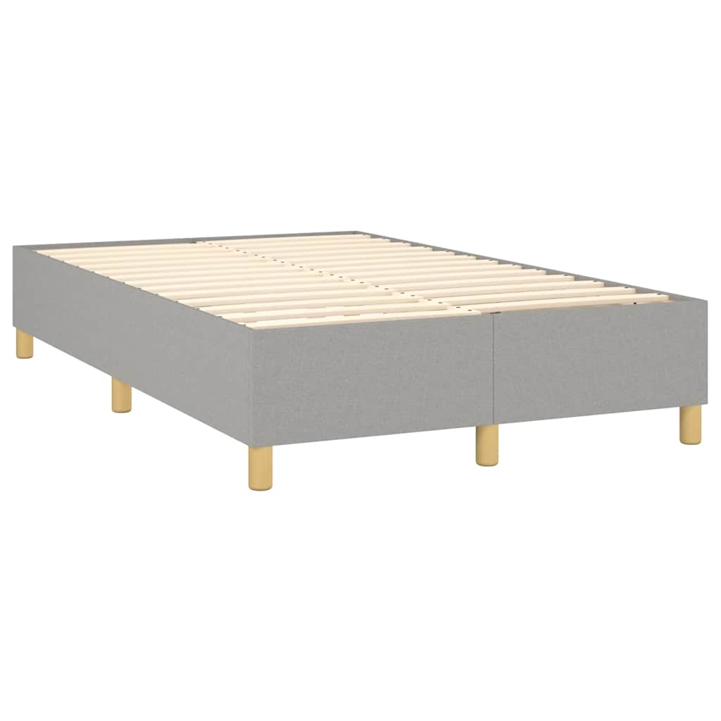 vidaXL Κρεβάτι Boxspring με Στρώμα Ανοιχτό Γκρι 120x190 εκ. Υφασμάτινο