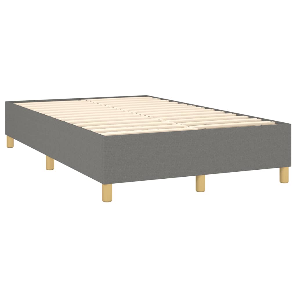 vidaXL Κρεβάτι Boxspring με Στρώμα Σκούρο Γκρι 120x190 εκ Υφασμάτινο