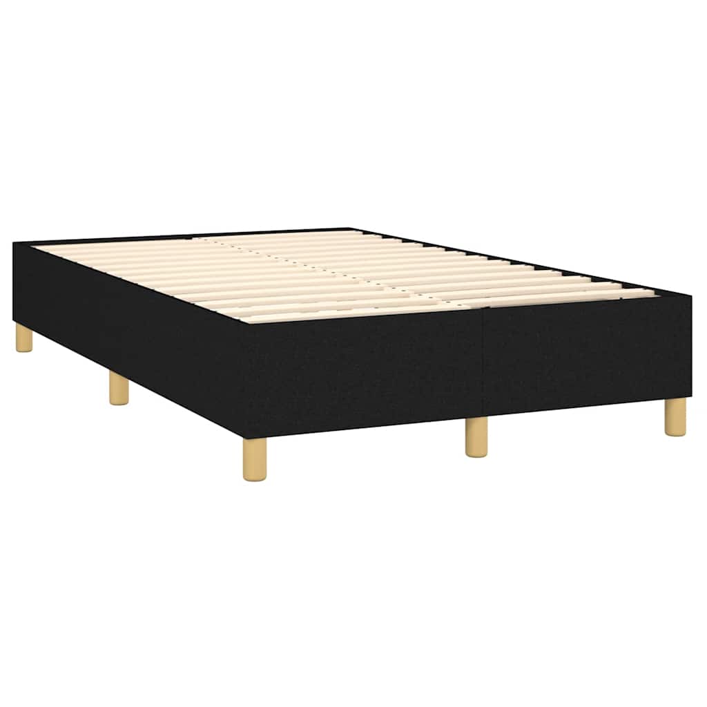 vidaXL Κρεβάτι Boxspring με Στρώμα Μαύρο 120x190 εκ. Υφασμάτινο