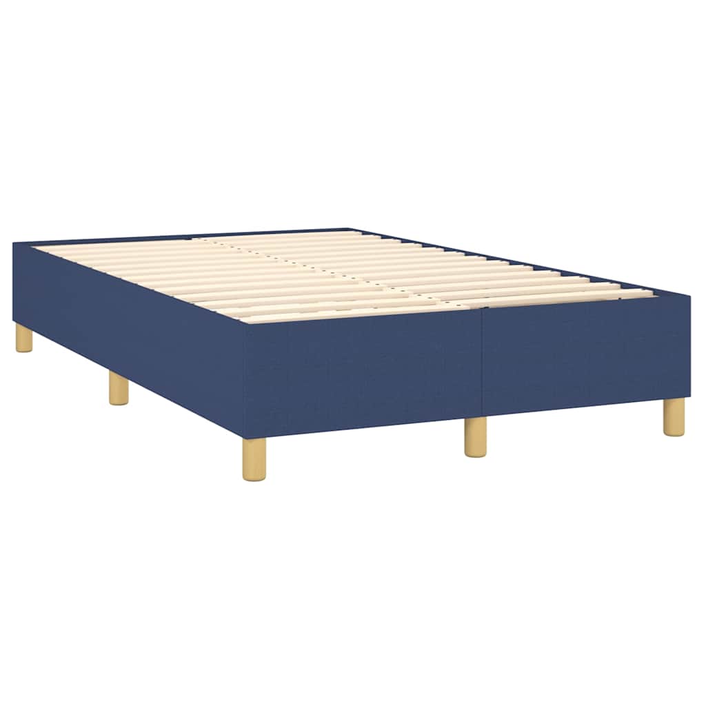 vidaXL Κρεβάτι Boxspring με Στρώμα Μπλε 120x190 εκ. Υφασμάτινο