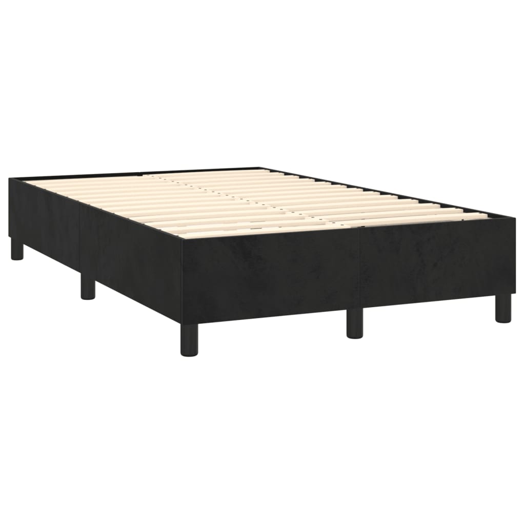 vidaXL Κρεβάτι Boxspring με Στρώμα Μαύρο 120x190 εκ. Βελούδινο