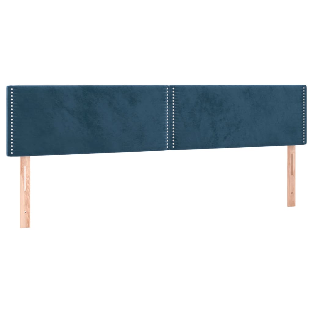 vidaXL Κρεβάτι Boxspring με Στρώμα Σκούρο Μπλε 120x190 εκ. Βελούδινο