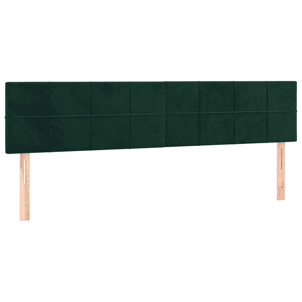 vidaXL Κρεβάτι Boxspring με Στρώμα Σκούρο Πράσινο 120x190εκ. Βελούδινο