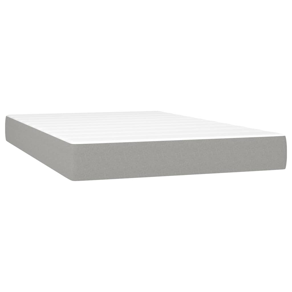 vidaXL Κρεβάτι Boxspring με Στρώμα & LED Αν.Γκρι 120x190εκ. Υφασμάτινο