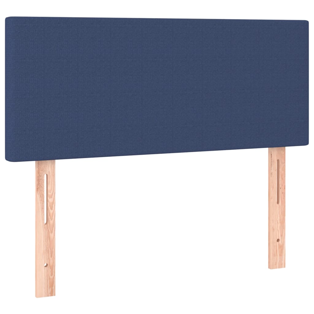 vidaXL Κρεβάτι Boxspring με Στρώμα & LED Μπλε 120x190εκ. Υφασμάτινο