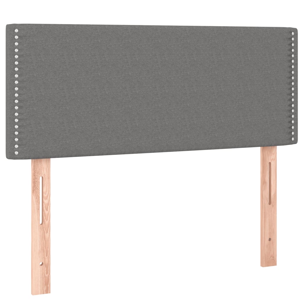 vidaXL Κρεβάτι Boxspring με Στρώμα & LED Σκ.Γκρι 120x190εκ. Υφασμάτινο