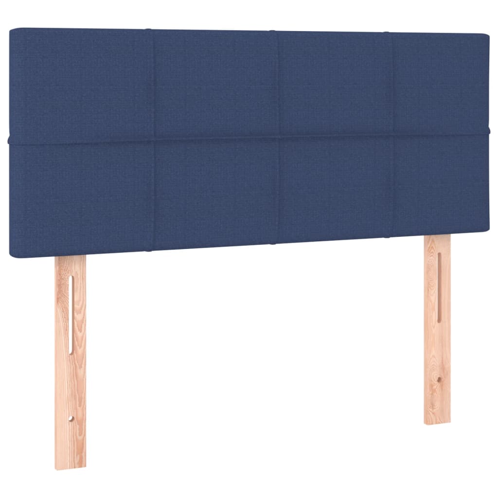 vidaXL Κρεβάτι Boxspring με Στρώμα & LED Μπλε 120x190εκ. Υφασμάτινο