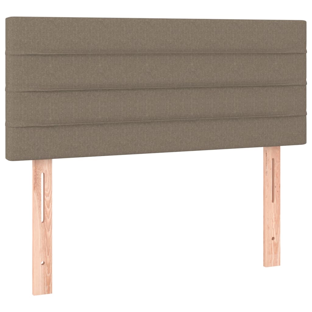 vidaXL Κρεβάτι Boxspring με Στρώμα & LED Taupe 120x190 εκ. Υφασμάτινο