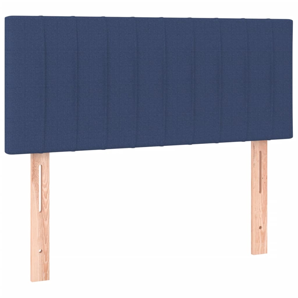 vidaXL Κρεβάτι Boxspring με Στρώμα & LED Μπλε 120x190εκ. Υφασμάτινο