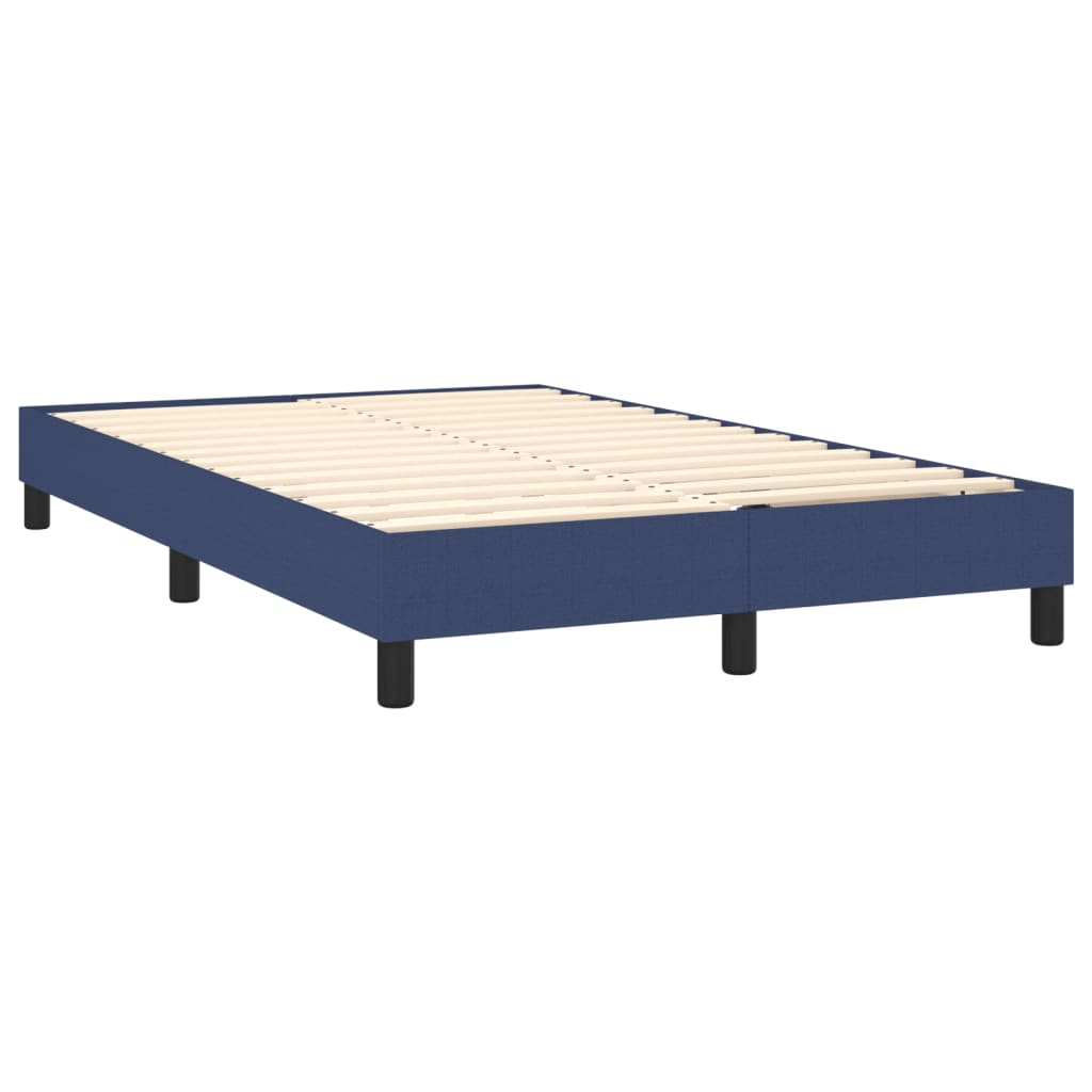 vidaXL Κρεβάτι Boxspring με Στρώμα & LED Μπλε 120x190εκ. Υφασμάτινο
