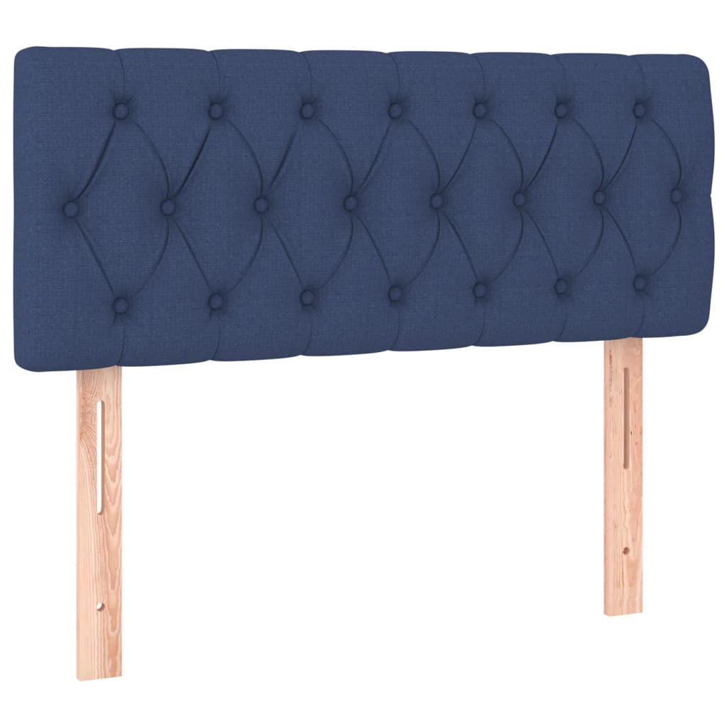 vidaXL Κρεβάτι Boxspring με Στρώμα & LED Μπλε 120x190εκ. Υφασμάτινο