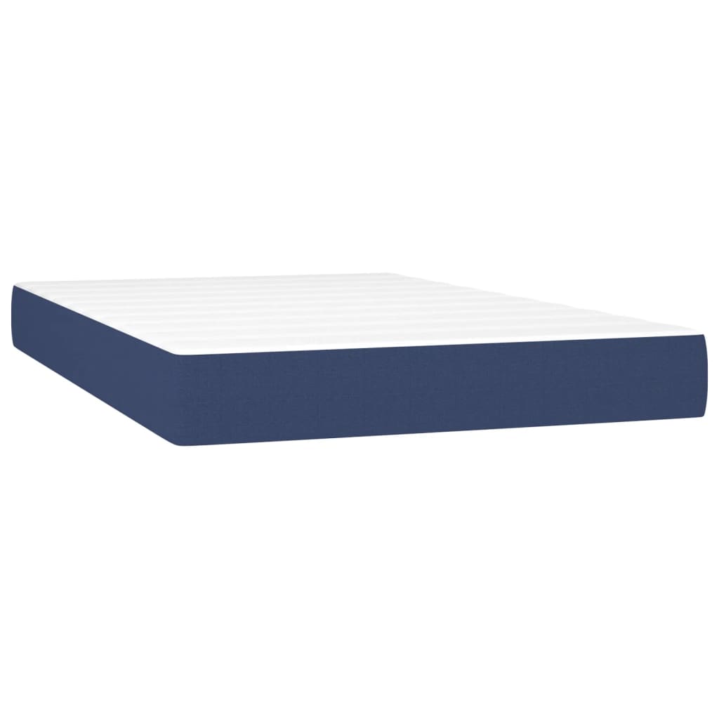 vidaXL Κρεβάτι Boxspring με Στρώμα & LED Μπλε 120x190εκ. Υφασμάτινο