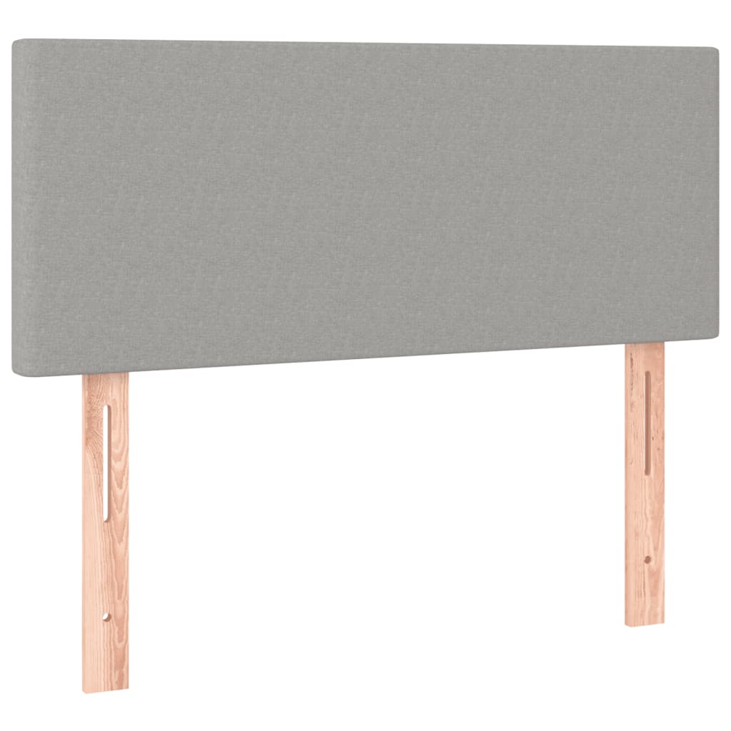 vidaXL Κρεβάτι Boxspring με Στρώμα & LED Αν.Γκρι 120x190εκ. Υφασμάτινο