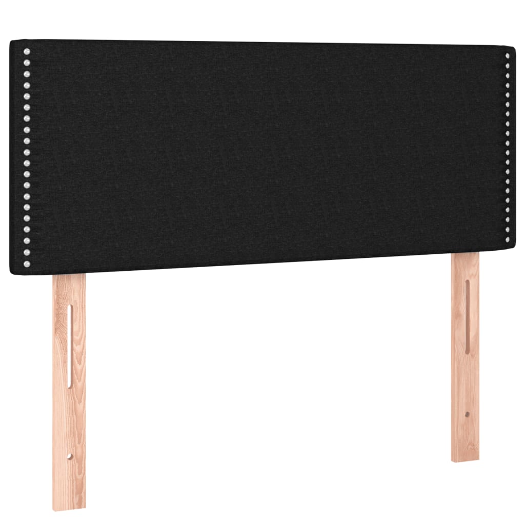 vidaXL Κρεβάτι Boxspring με Στρώμα & LED Μαύρο 120x190 εκ. Υφασμάτινο