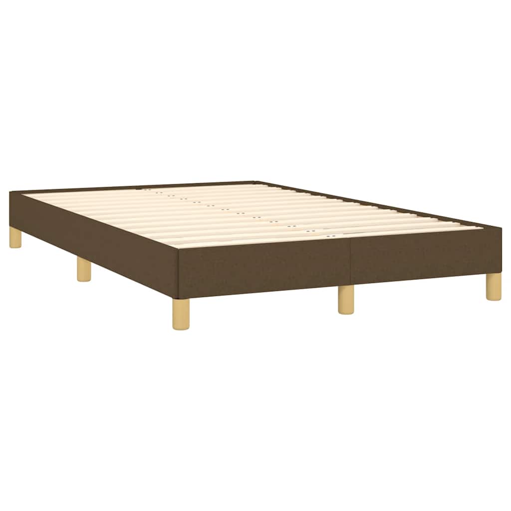 vidaXL Κρεβάτι Boxspring με Στρώμα & LED Σκ.Καφέ 120x190εκ. Υφασμάτινο