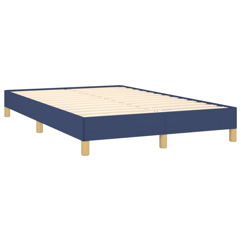 vidaXL Κρεβάτι Boxspring με Στρώμα & LED Μπλε 120x190εκ. Υφασμάτινο