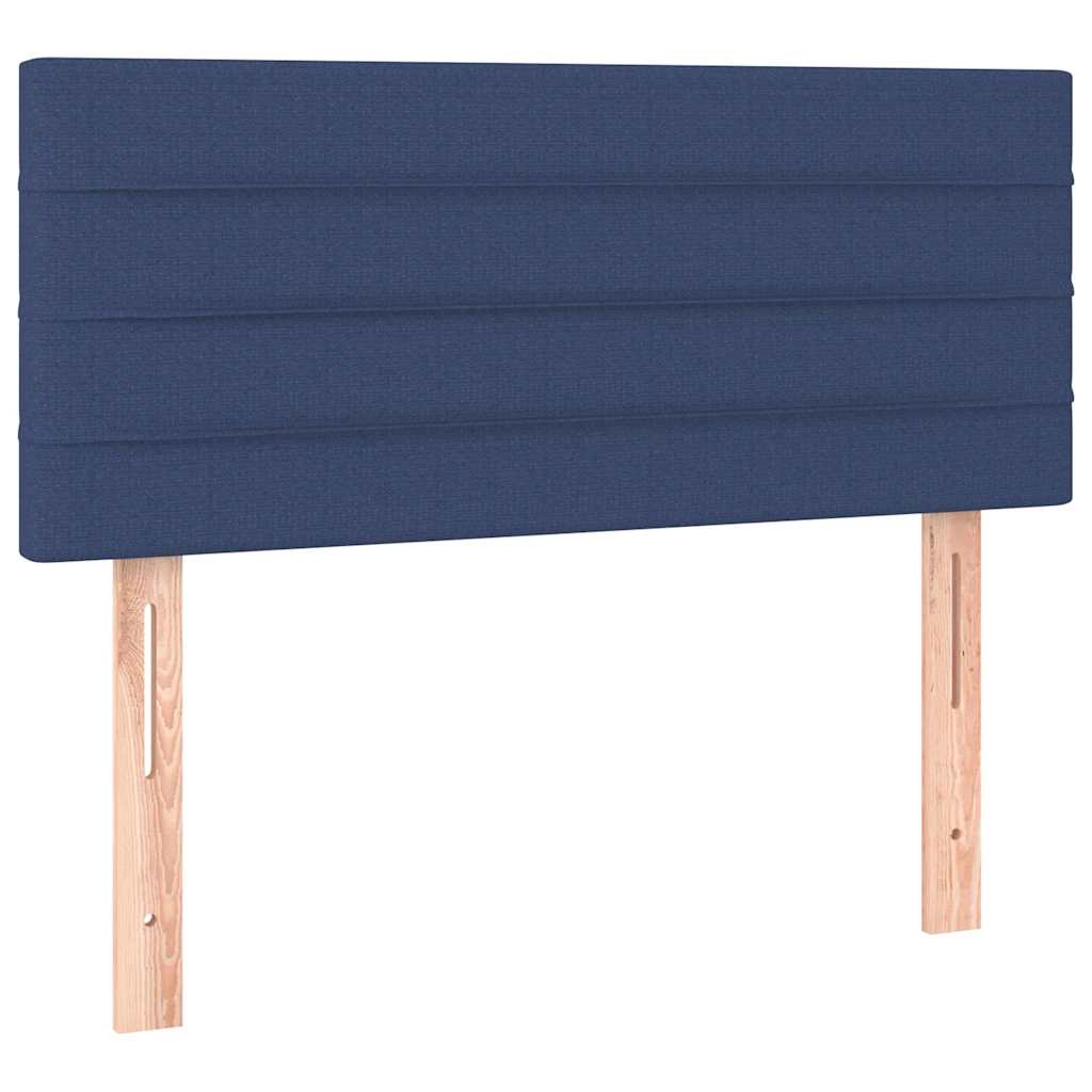 vidaXL Κρεβάτι Boxspring με Στρώμα & LED Μπλε 120x190εκ. Υφασμάτινο