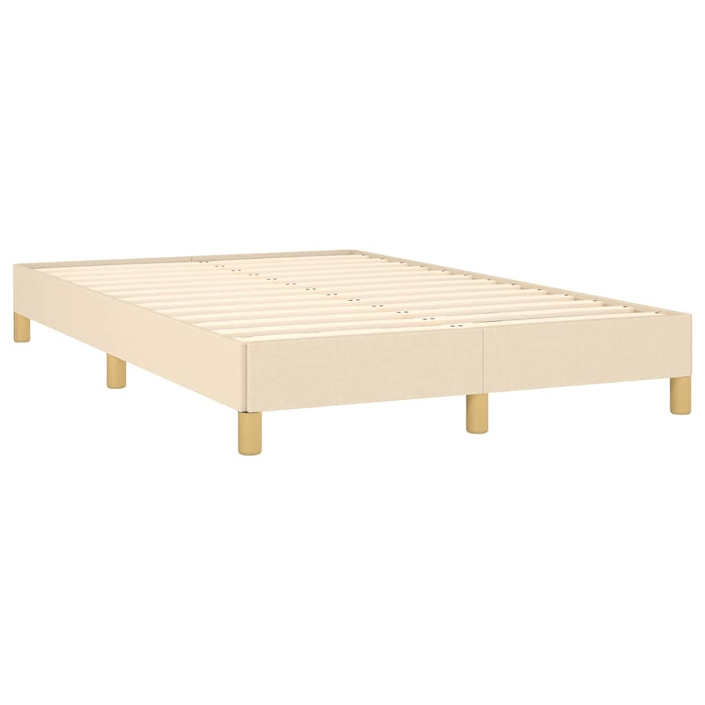 vidaXL Κρεβάτι Boxspring με Στρώμα & LED Κρεμ 120x190 εκ. Υφασμάτινο