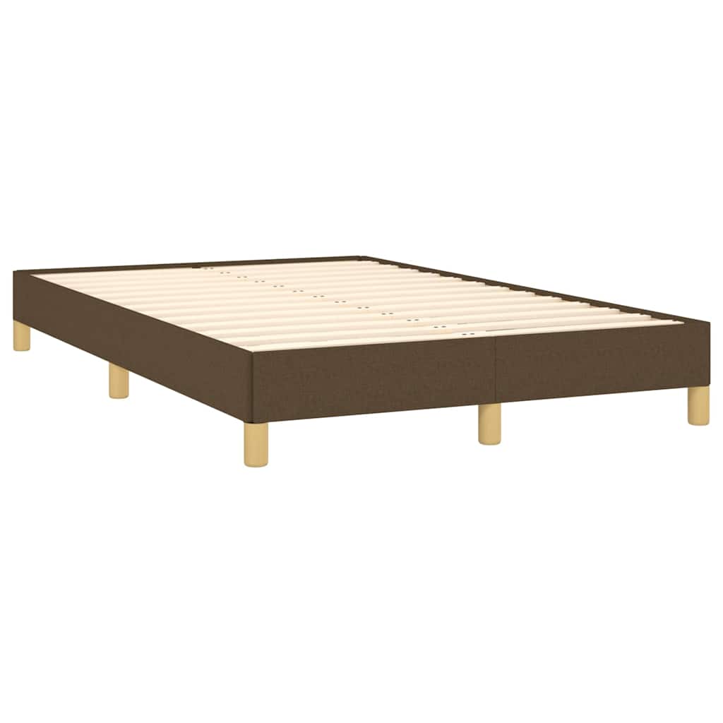 vidaXL Κρεβάτι Boxspring με Στρώμα & LED Σκ.Καφέ 120x190εκ. Υφασμάτινο