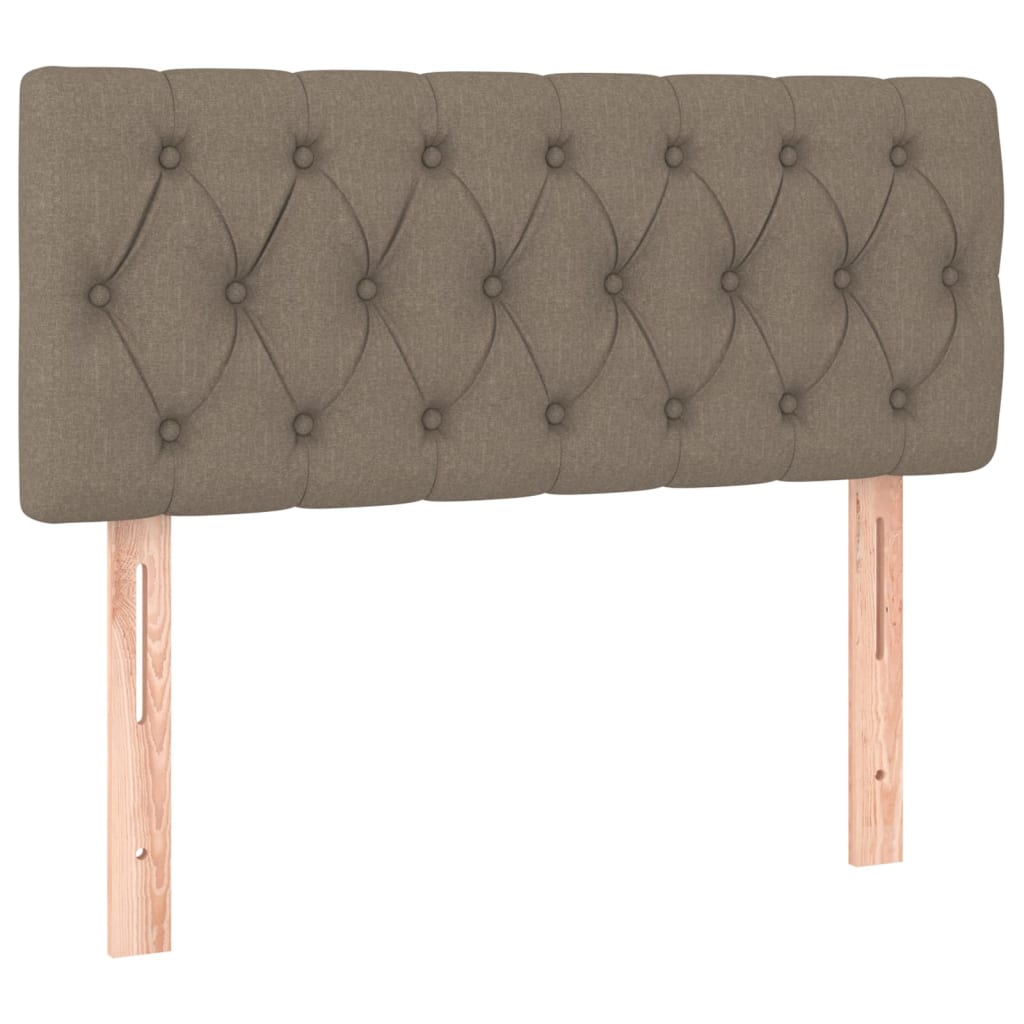 vidaXL Κρεβάτι Boxspring με Στρώμα & LED Taupe 120x190 εκ. Υφασμάτινο