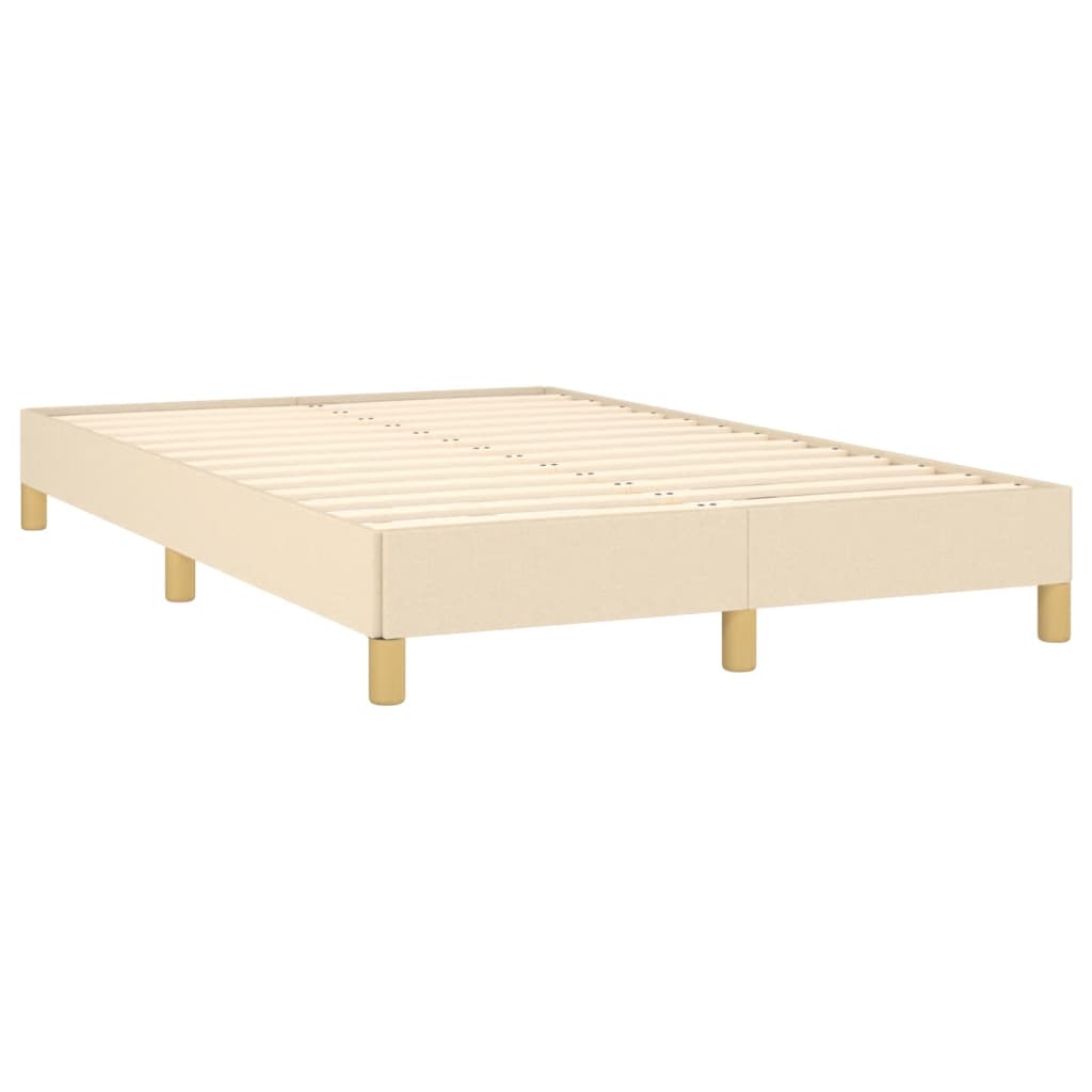 vidaXL Κρεβάτι Boxspring με Στρώμα & LED Κρεμ 120x190 εκ. Υφασμάτινο