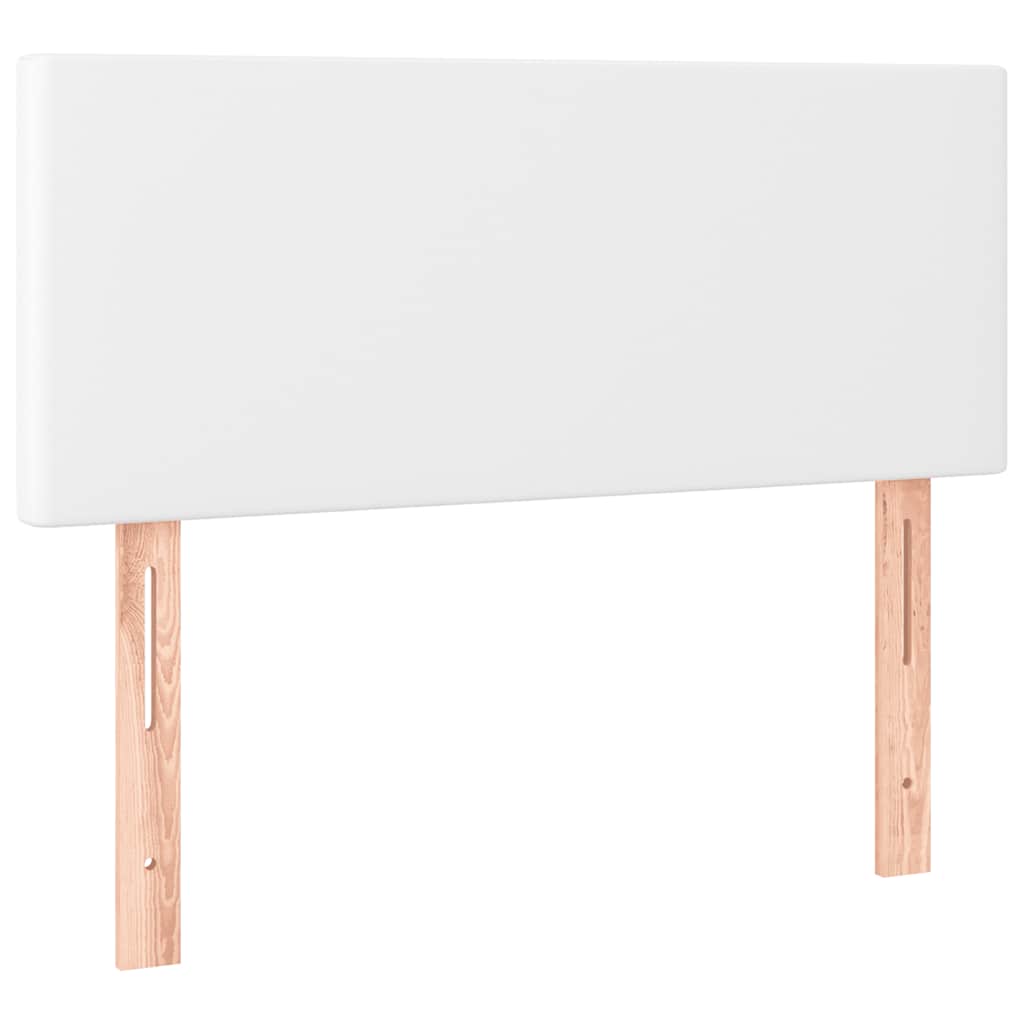 vidaXL Κρεβάτι Boxspring με Στρώμα & LED Λευκό 120x190 εκ. Συνθ. Δέρμα
