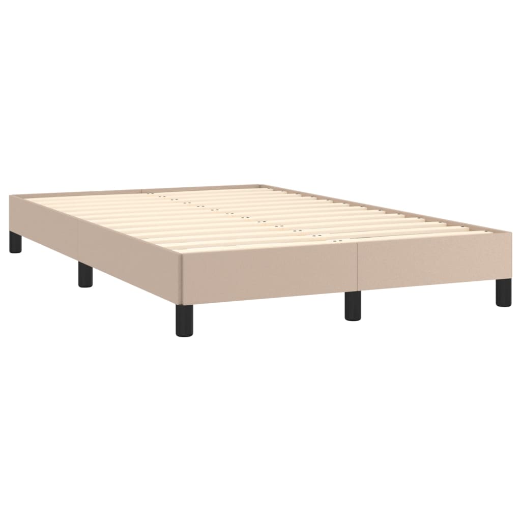 vidaXL Κρεβάτι Boxspring Στρώμα&LED Καπουτσίνο 120x190 εκ. Συνθ. Δέρμα