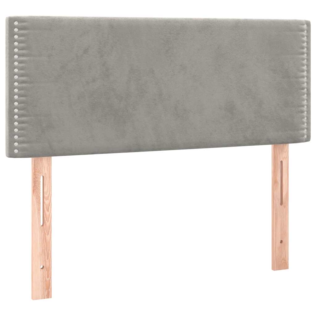vidaXL Κρεβάτι Boxspring με Στρώμα & LED Αν.Γκρι 120x190εκ. Βελούδινο