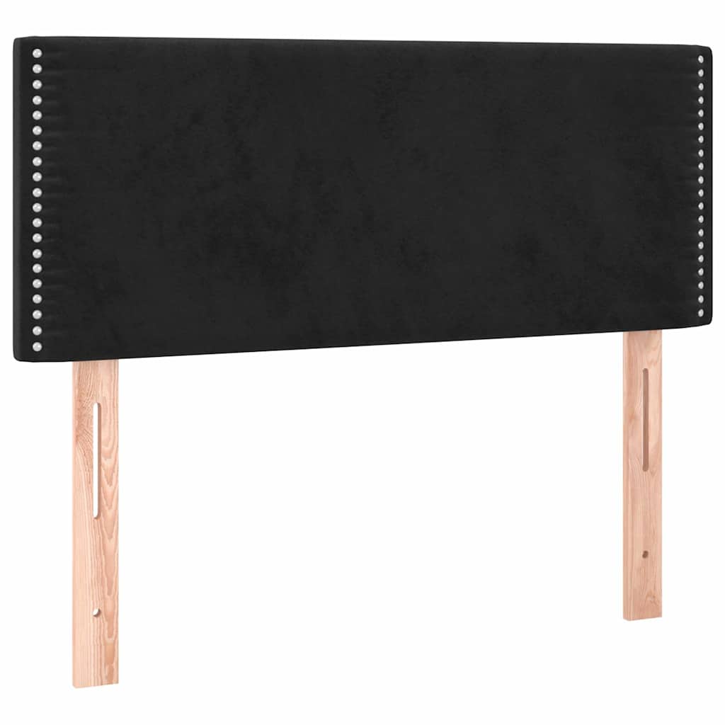 vidaXL Κρεβάτι Boxspring με Στρώμα & LED Μαύρο 120x190 εκ. Βελούδινο