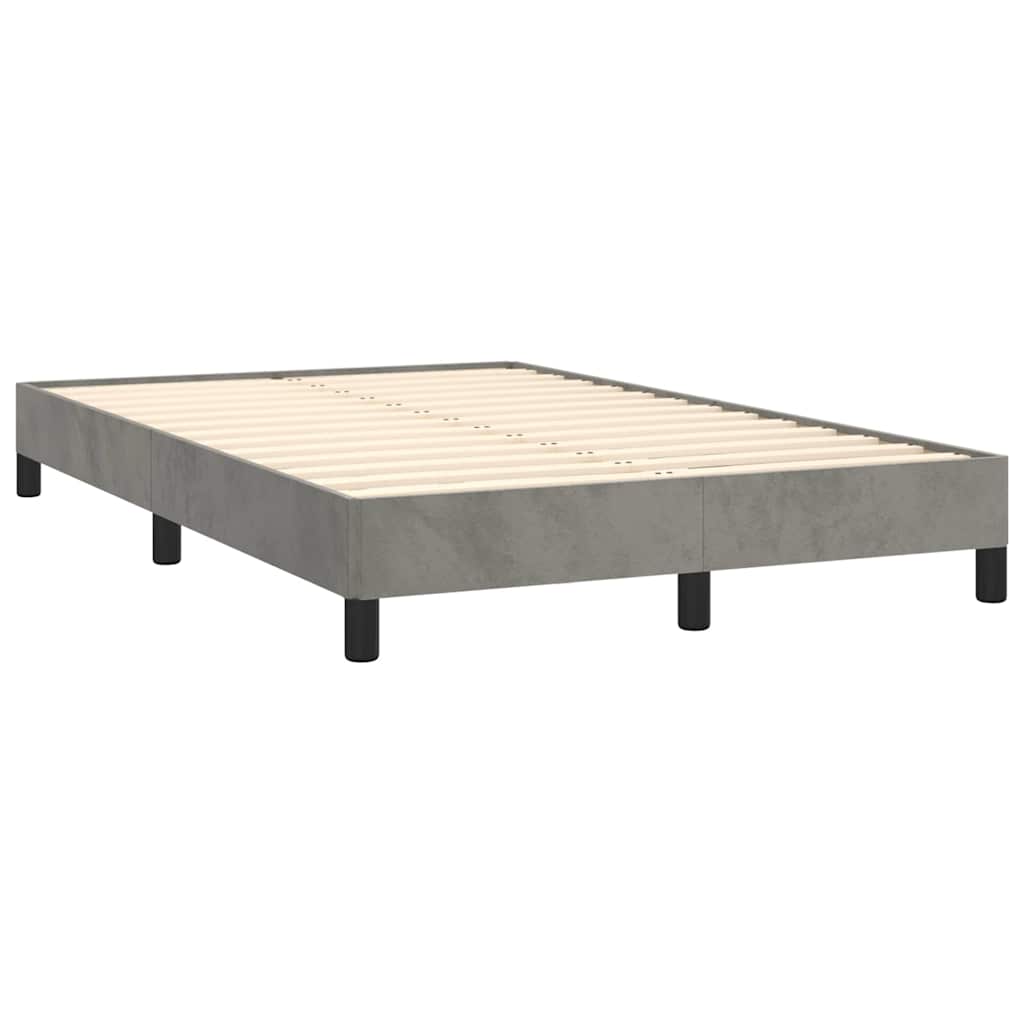 vidaXL Κρεβάτι Boxspring με Στρώμα & LED Αν.Γκρι 120x190εκ. Βελούδινο