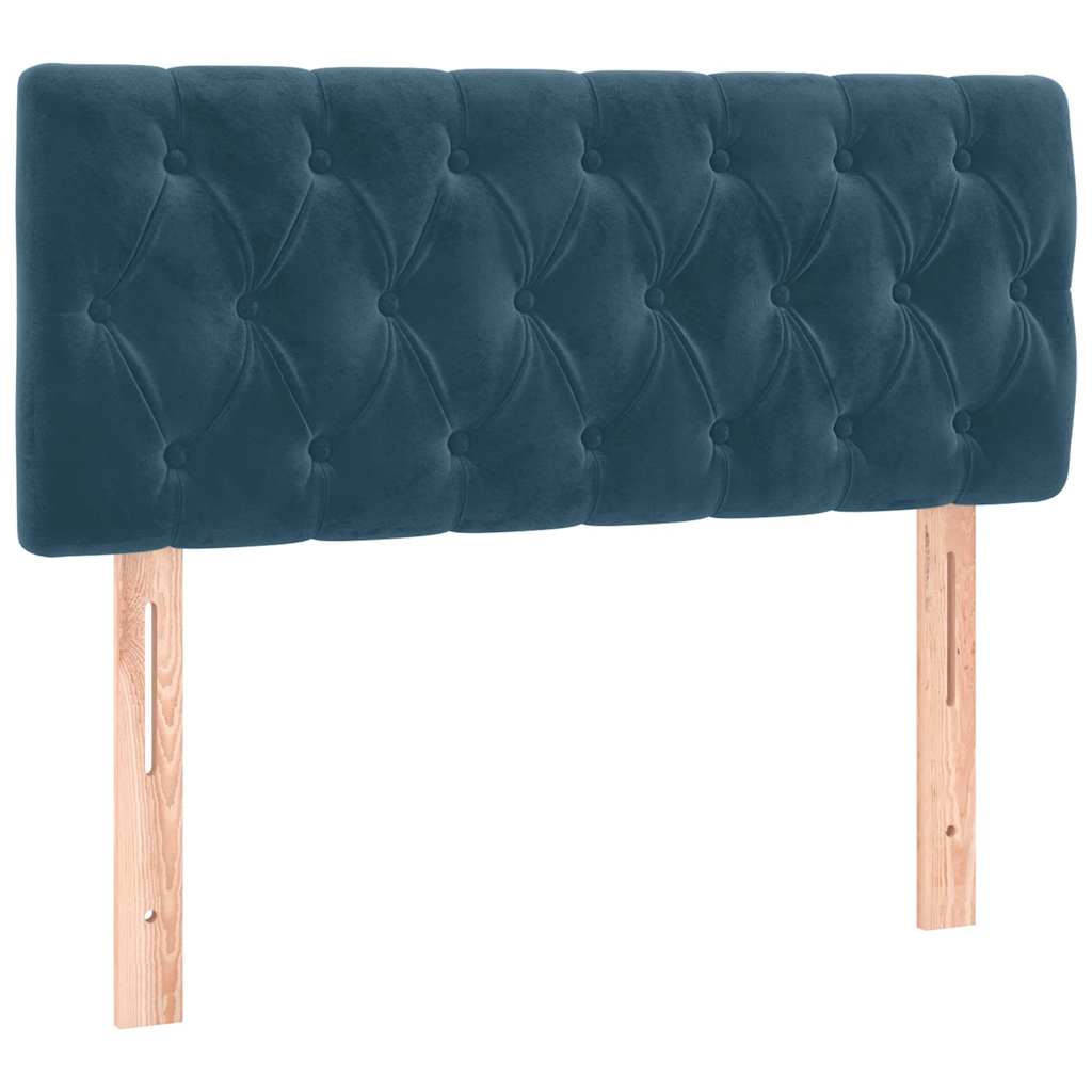 vidaXL Κρεβάτι Boxspring με Στρώμα & LED Σκ. Μπλε 120x190εκ. Βελούδινο