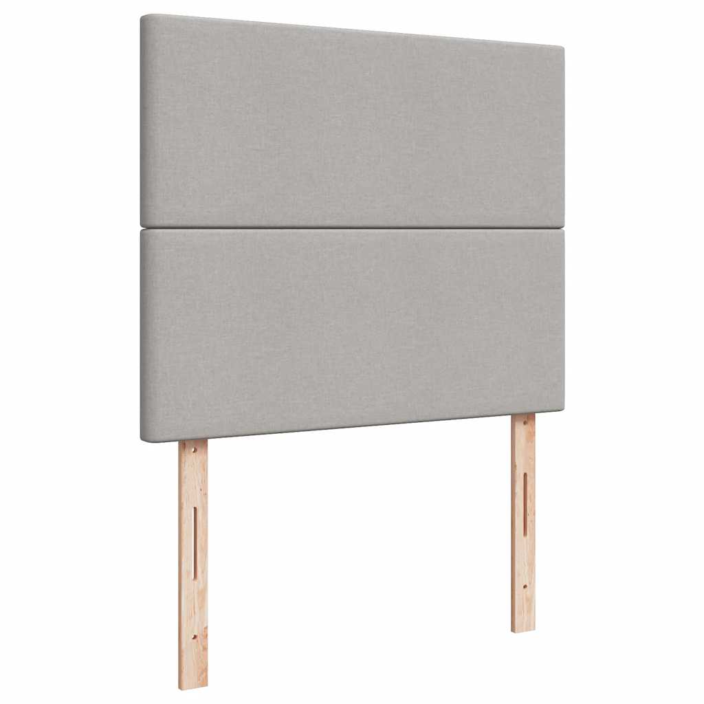 vidaXL Κρεβάτι Boxspring με Στρώμα & LED Αν.Γκρι 120x190εκ. Υφασμάτινο