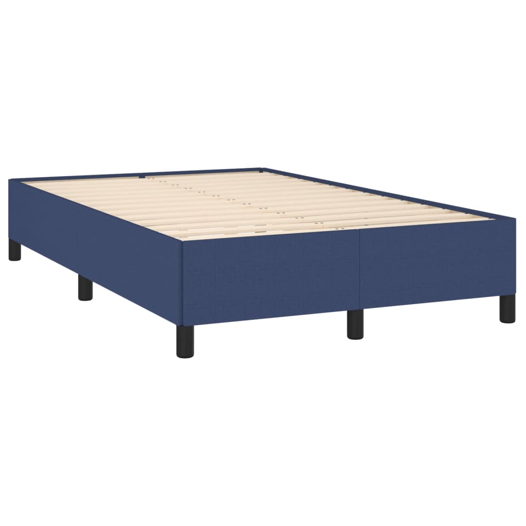 vidaXL Κρεβάτι Boxspring με Στρώμα & LED Μπλε 120x190εκ. Υφασμάτινο