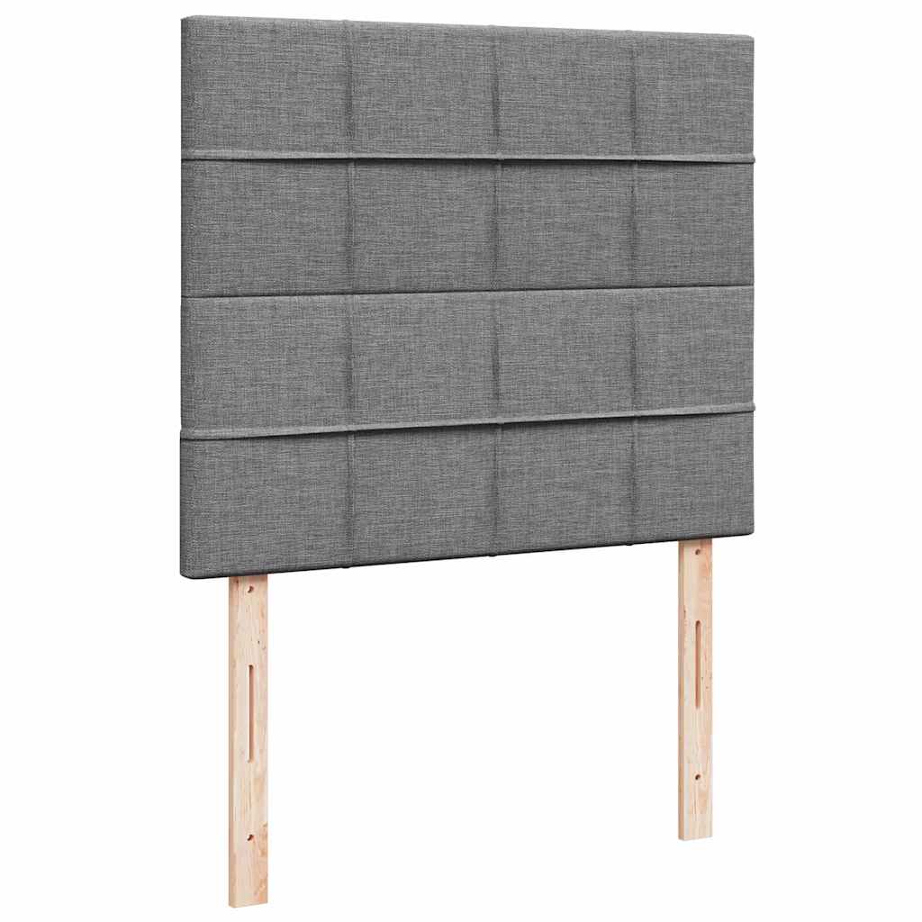 vidaXL Κρεβάτι Boxspring με Στρώμα & LED Σκ.Γκρι 120x190εκ. Υφασμάτινο
