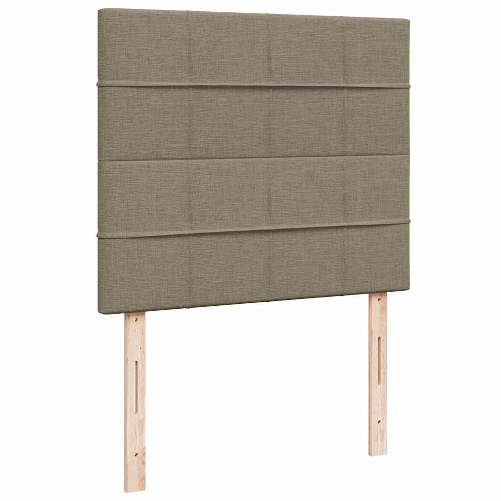 vidaXL Κρεβάτι Boxspring με Στρώμα & LED Taupe 120x190 εκ. Υφασμάτινο