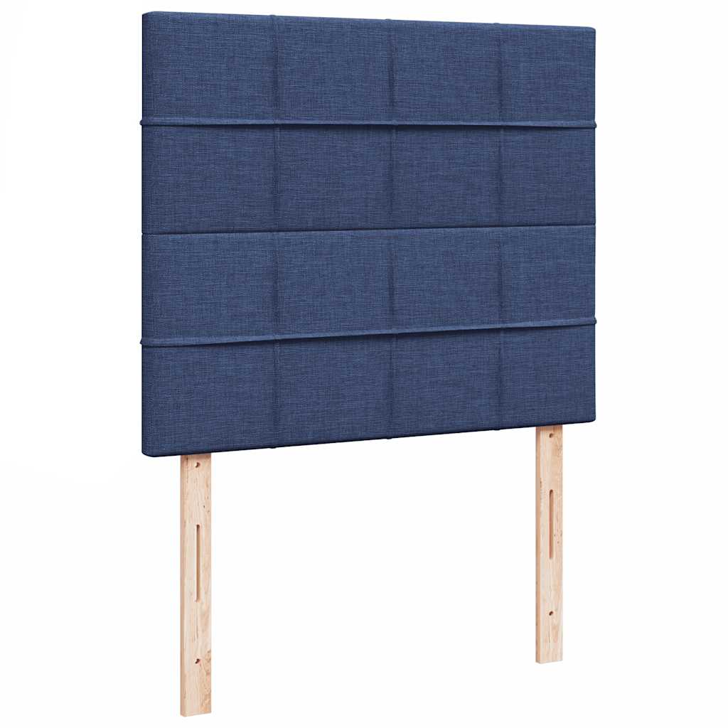 vidaXL Κρεβάτι Boxspring με Στρώμα & LED Μπλε 120x190εκ. Υφασμάτινο