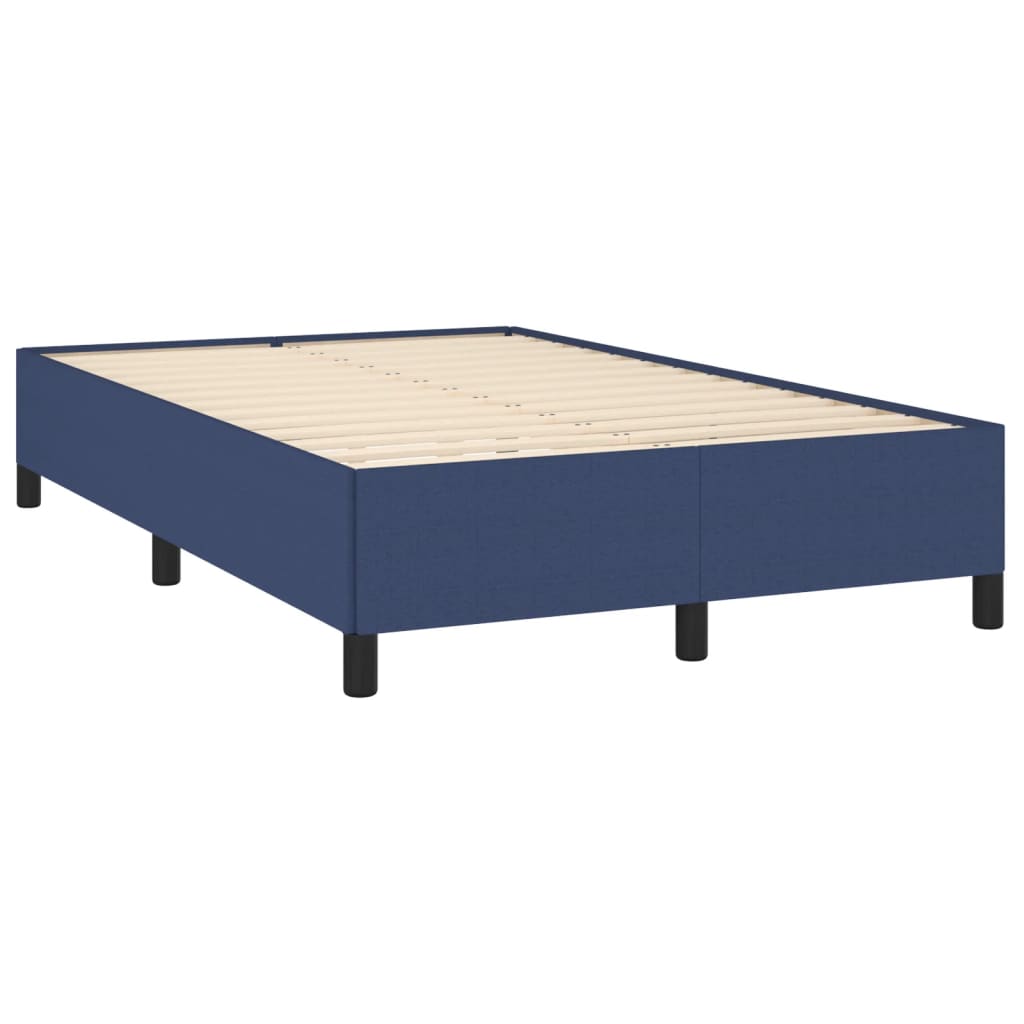 vidaXL Κρεβάτι Boxspring με Στρώμα & LED Μπλε 120x190εκ. Υφασμάτινο