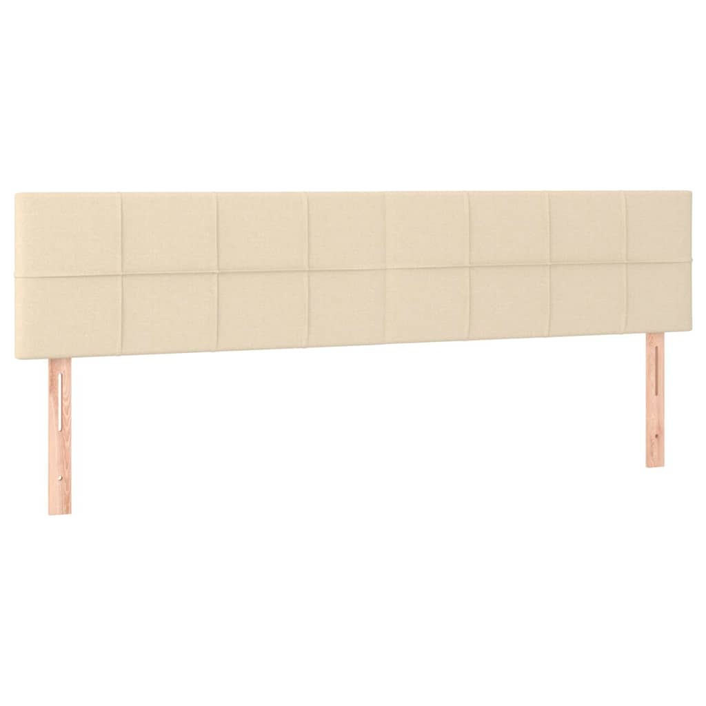 vidaXL Κρεβάτι Boxspring με Στρώμα & LED Κρεμ 120x190 εκ. Υφασμάτινο