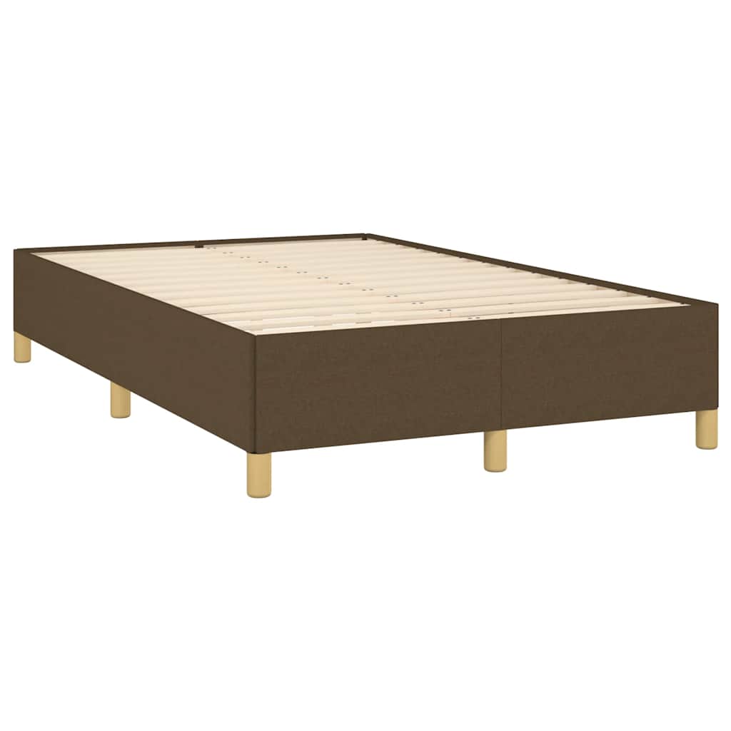 vidaXL Κρεβάτι Boxspring με Στρώμα & LED Σκ.Καφέ 120x190εκ. Υφασμάτινο