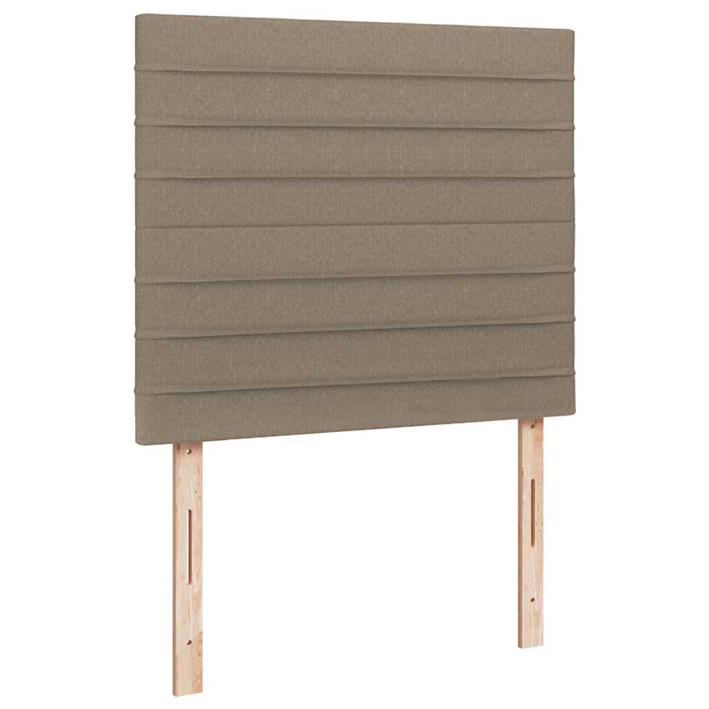 vidaXL Κρεβάτι Boxspring με Στρώμα & LED Taupe 120x190 εκ. Υφασμάτινο