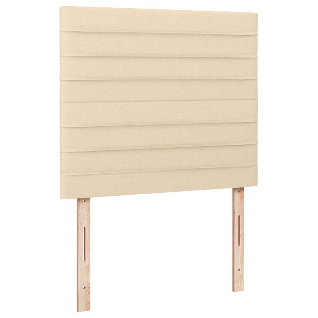 vidaXL Κρεβάτι Boxspring με Στρώμα & LED Κρεμ 120x190 εκ. Υφασμάτινο