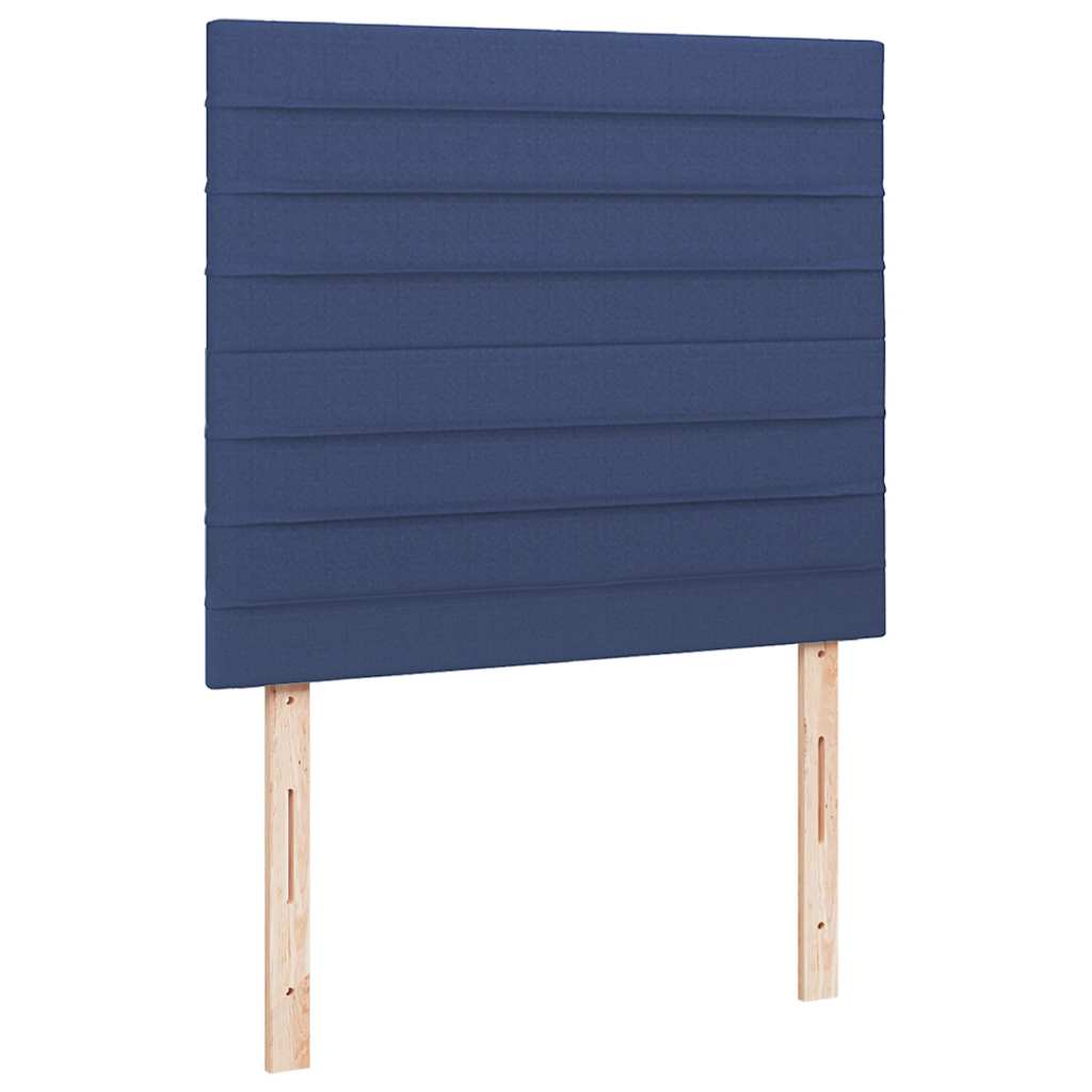 vidaXL Κρεβάτι Boxspring με Στρώμα & LED Μπλε 120x190εκ. Υφασμάτινο