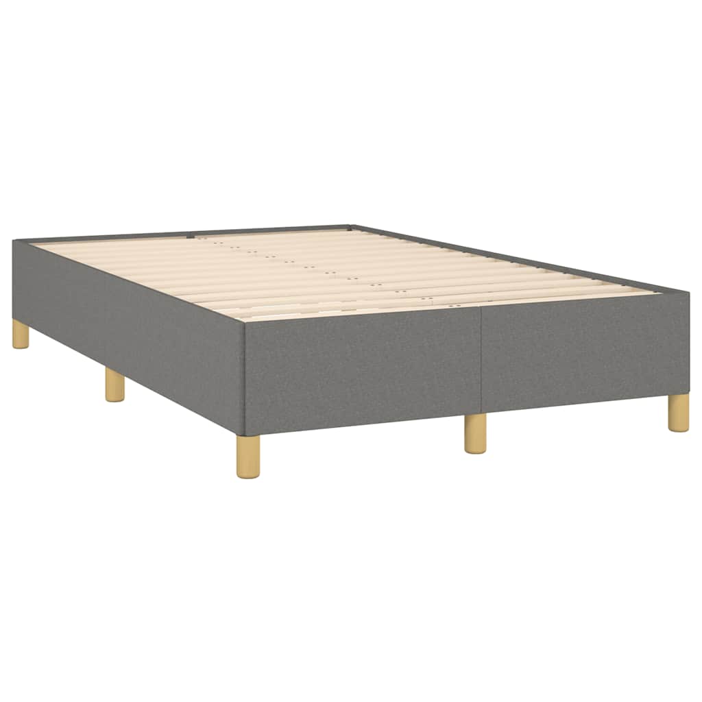 vidaXL Κρεβάτι Boxspring με Στρώμα & LED Σκ.Γκρι 120x190εκ. Υφασμάτινο