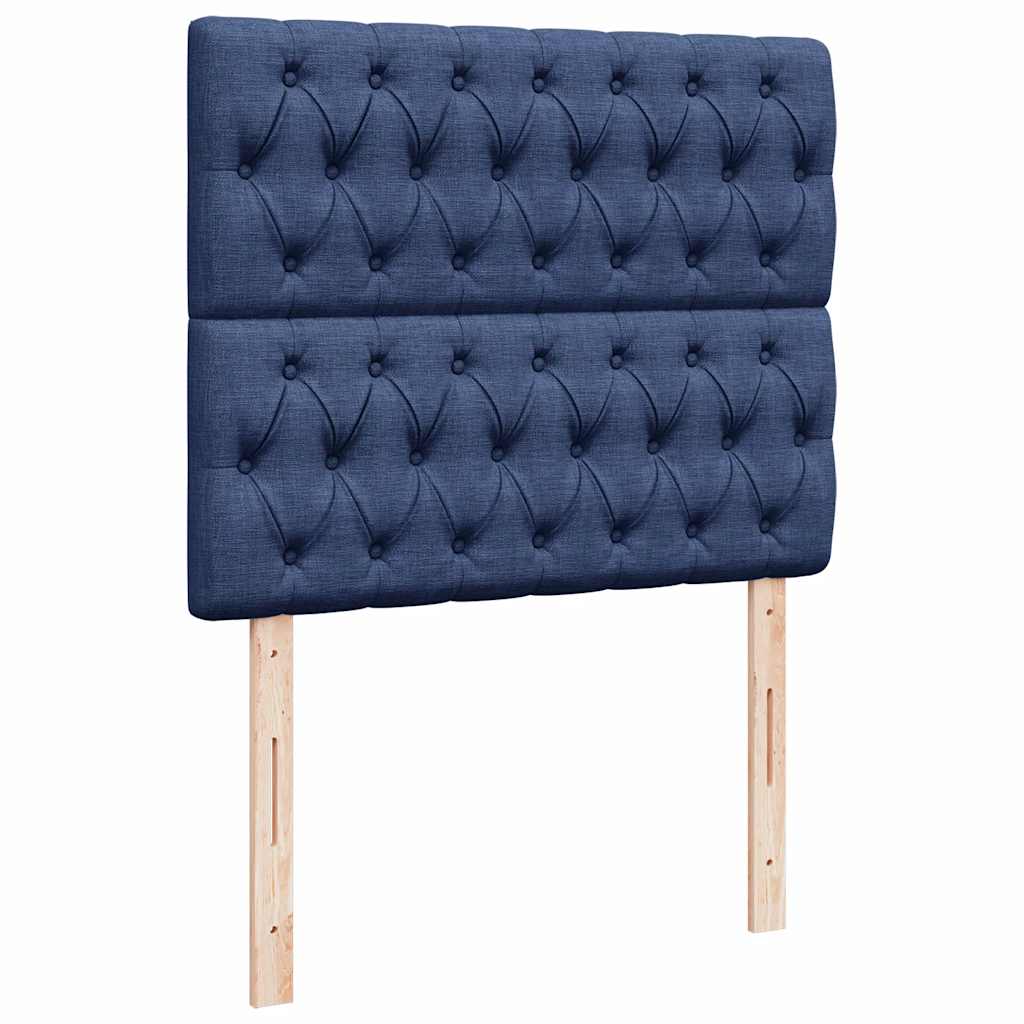 vidaXL Κρεβάτι Boxspring με Στρώμα & LED Μπλε 120x190εκ. Υφασμάτινο