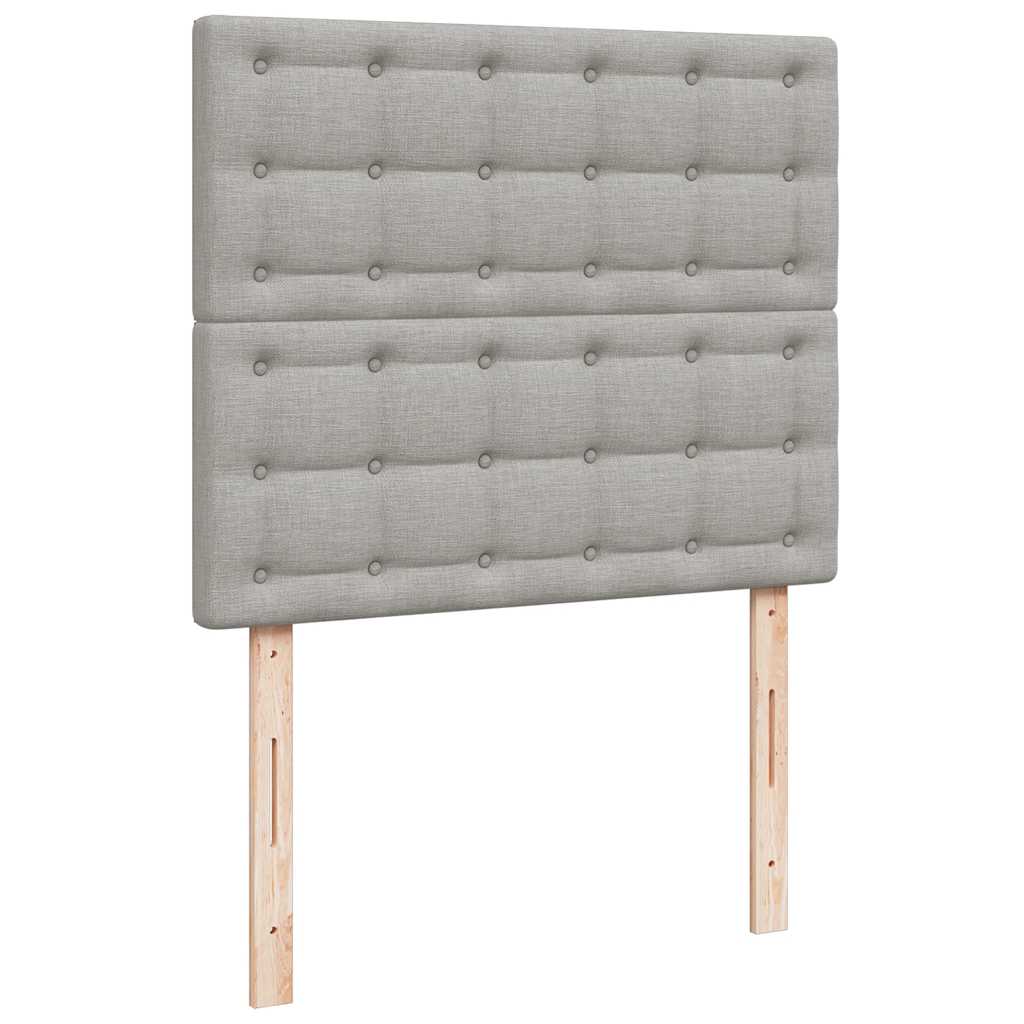 vidaXL Κρεβάτι Boxspring με Στρώμα & LED Αν.Γκρι 120x190εκ. Υφασμάτινο