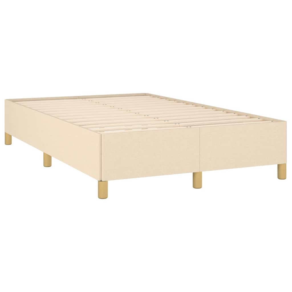 vidaXL Κρεβάτι Boxspring με Στρώμα & LED Κρεμ 120x190 εκ. Υφασμάτινο