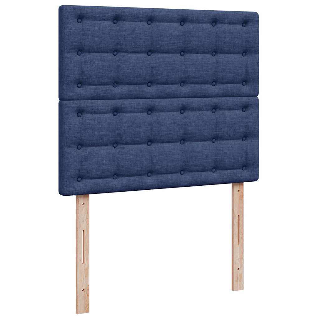 vidaXL Κρεβάτι Boxspring με Στρώμα & LED Μπλε 120x190εκ. Υφασμάτινο