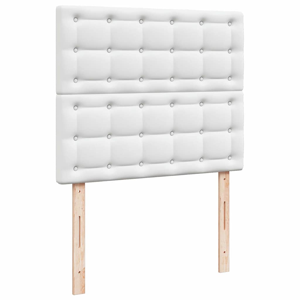 vidaXL Κρεβάτι Boxspring με Στρώμα & LED Λευκό 120x190 εκ. Συνθ. Δέρμα
