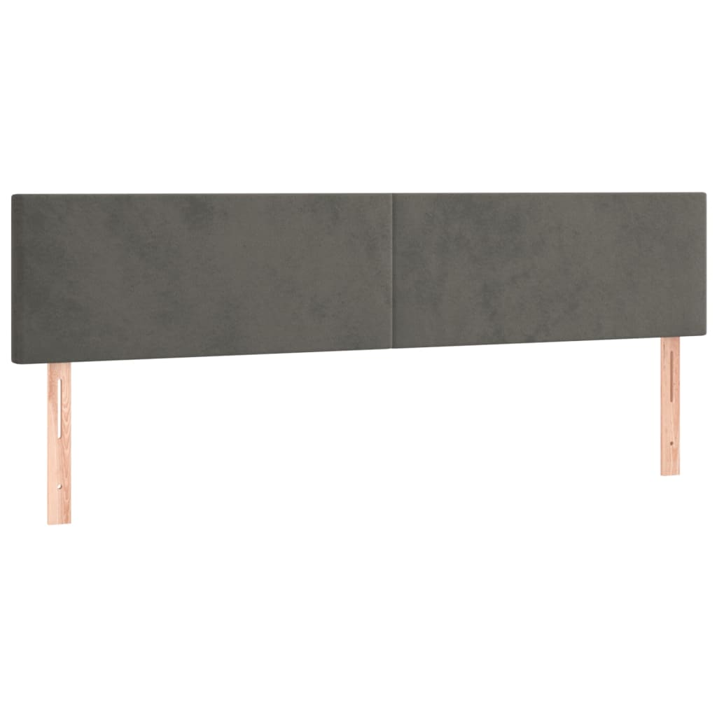 vidaXL Κρεβάτι Boxspring με Στρώμα & LED Σκ.Γκρι 120x190εκ. Βελούδινο