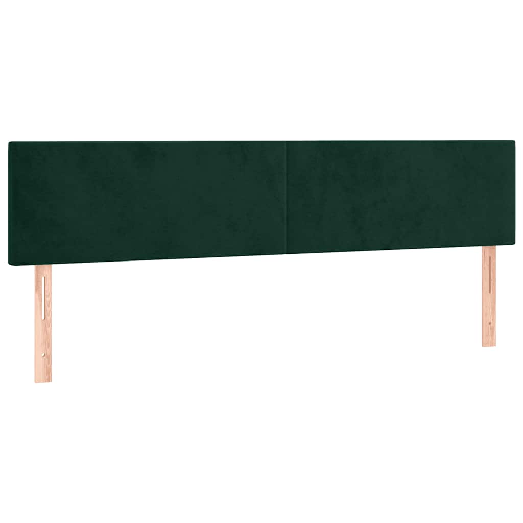 vidaXL Κρεβάτι Boxspring με Στρώμα & LED Σκ. Πράσινο 120x190εκ Βελούδο